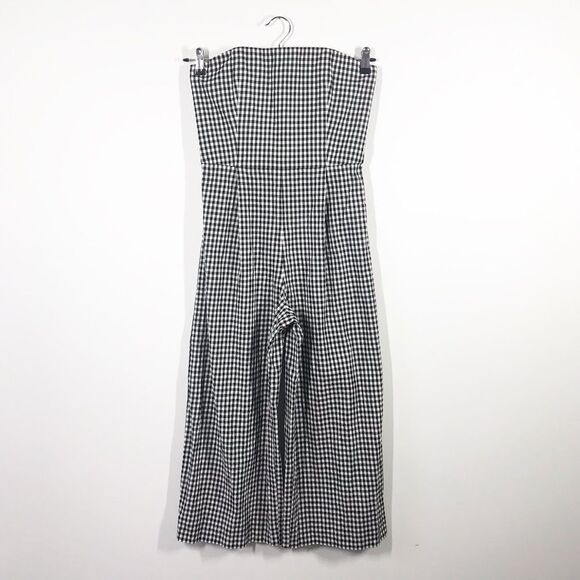 Club Monaco gingham sleeveless jumpsuit wide leg‎ cropped - Picture 2 of 5